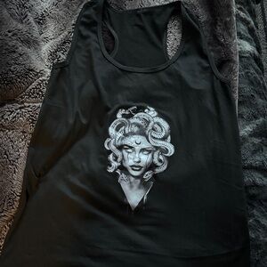 Source Unknown Black Medusa Graphic Tank Top